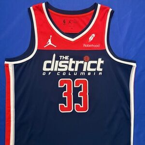 Jordan Kyle Kuzma Washington Wizards #33 Blue Statement Swingman Jersey 48 Men L